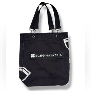 BCBGMAXAZRIA Black Canvas Icon Tote Bag